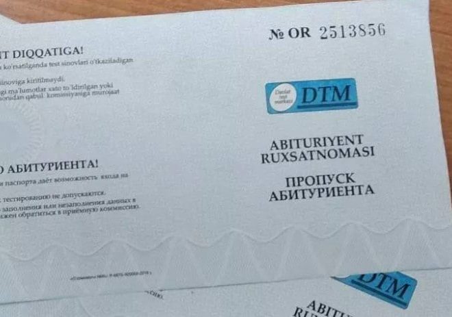 Abituriyentlarga ruxsatnomalarni berish boshlandi
