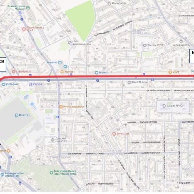 Toshkentda kichik halqa avtomobil yo‘lining bir qismi 4 kunga yopiladi